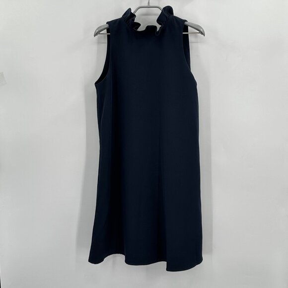 Tuckernuck Navy Blue Blythe Dress M Sleeveless Ruffle Collar Bow Cocktail Party - Picture 6 of 7